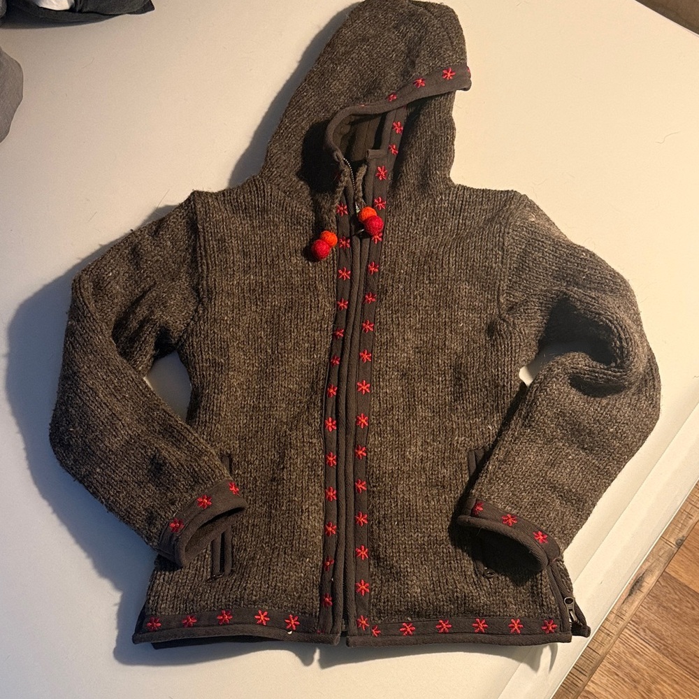 Laundry By Shelli Segal Brown Jacket with Blue and Green Label Detail